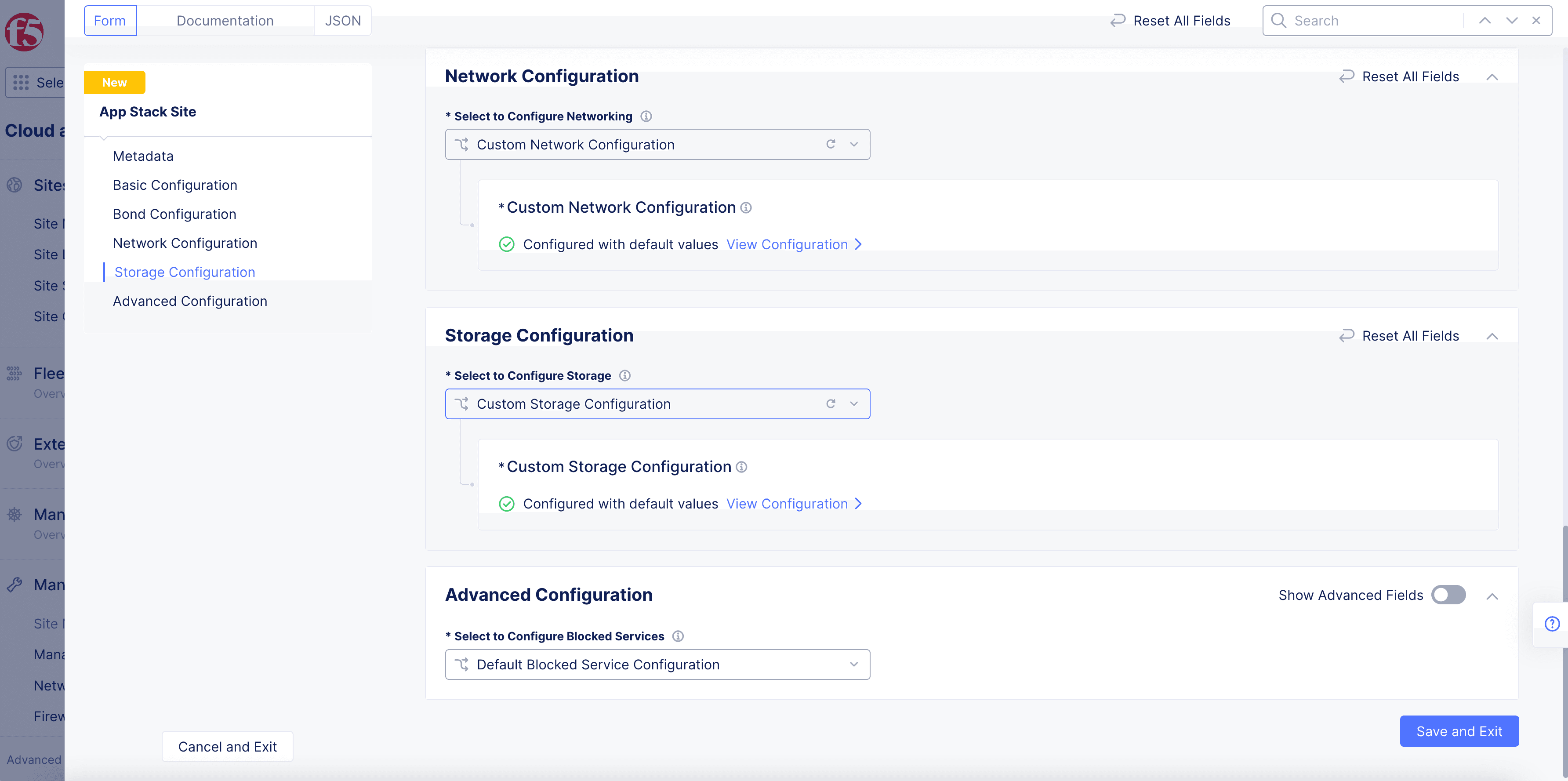 Figure: Configure a Storage Device