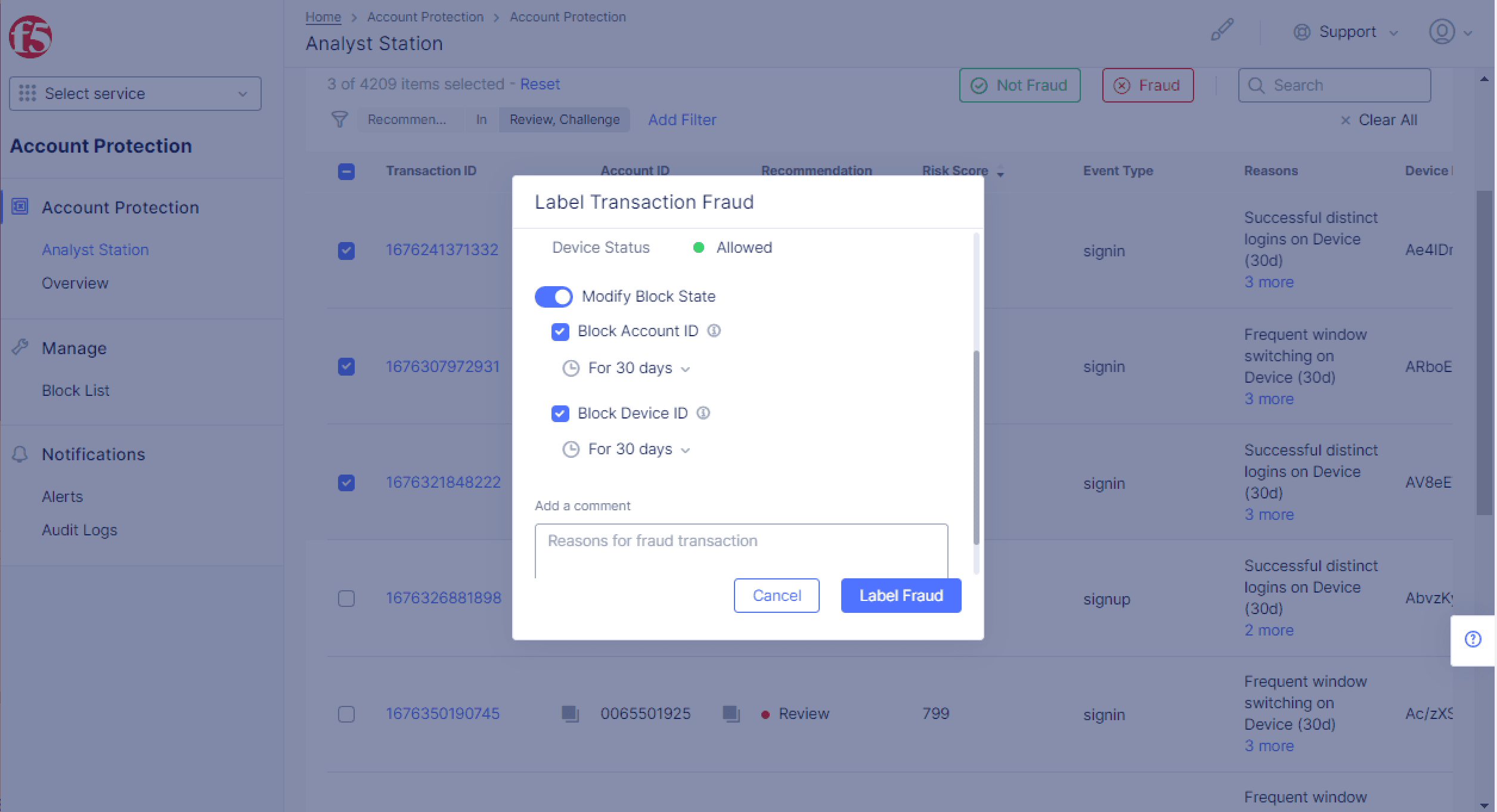 Figure: Activate Blocking