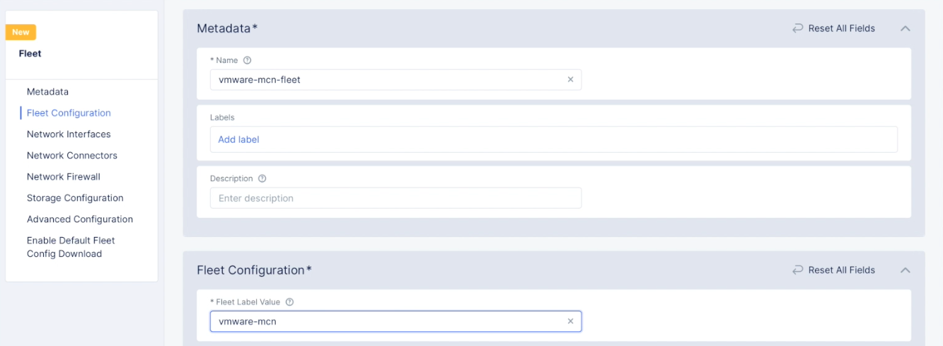 Figure: Fleet Name and Label