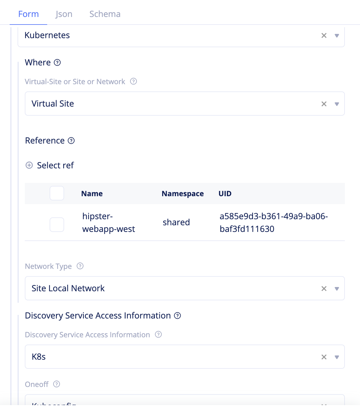 Figure: Service Discovery Configuration