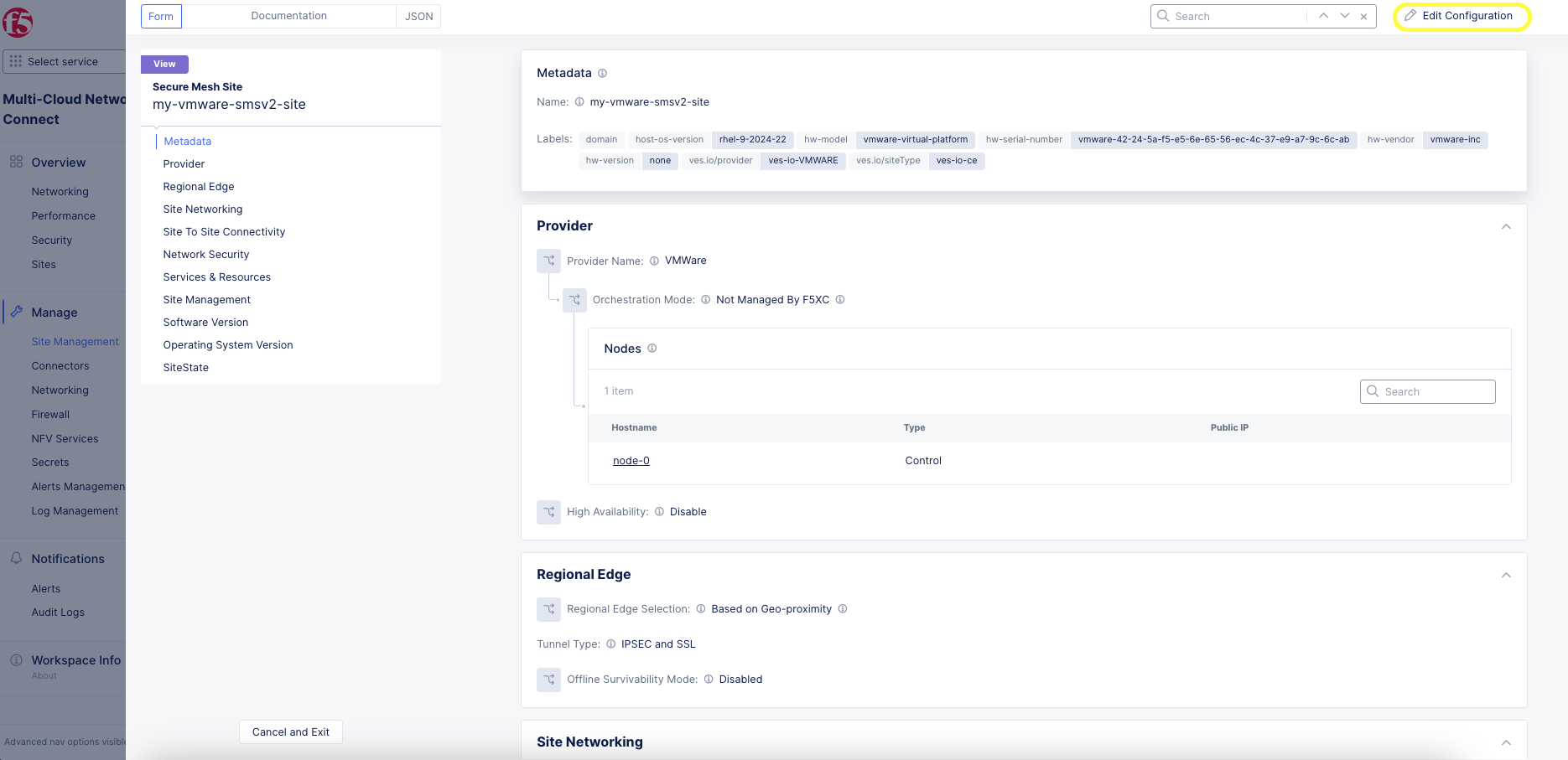 Figure: Edit Configuration