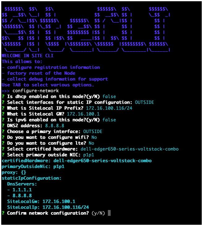 Figure: Configure network master-0