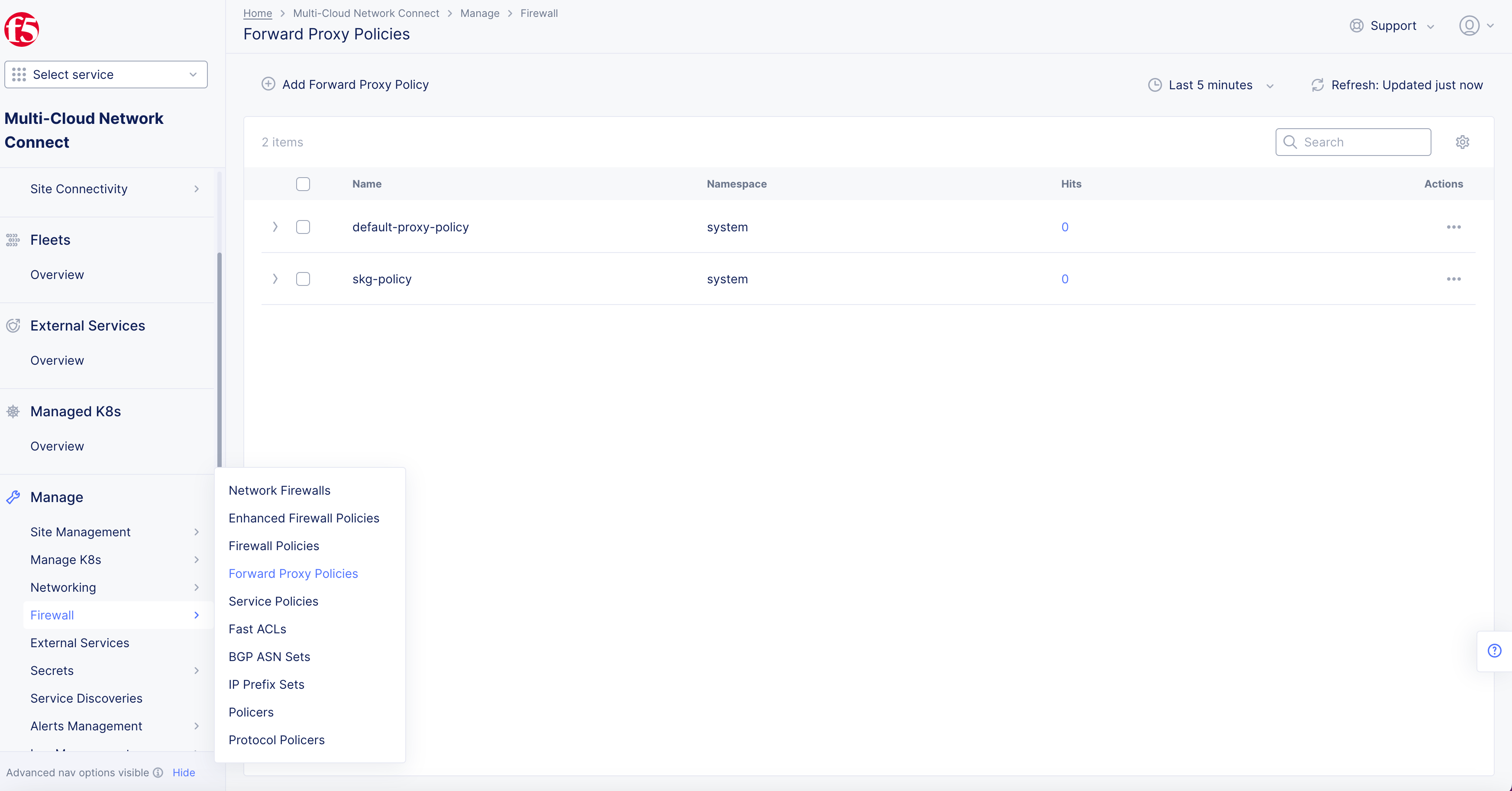 Figure: Forward Proxy Policies