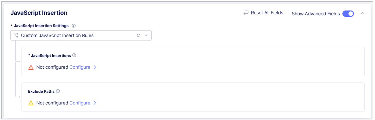 Figure: Configure JavaScript Insertion